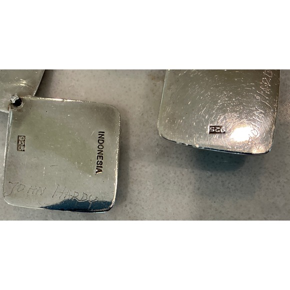 John Hardy Sterling Silver Diamond Shape Drop Dangle Earrings - Picture 9 of 10